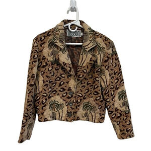 Silverado Brown Palm Print Blazer